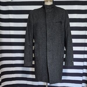Ted Baker MARVIN Men's Funnel Neck Gray Wool Blend Coat